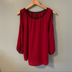 ❤️ - Sami & Jo Maroon cold shoulder blouse